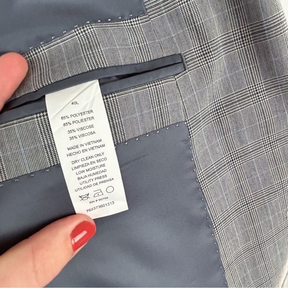 Perry Ellis Portfolio Classic Fit Stretch Plaid Suit Jacket Sz 40L - Picture 8 of 8